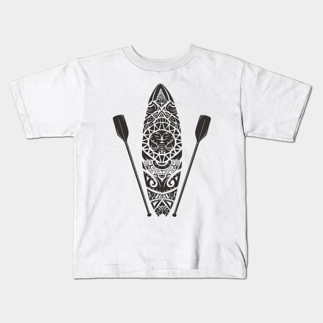 Paddle with surfboard Kids T-Shirt by HAPPY GIFTS K